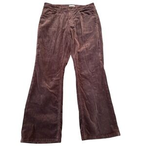 Pilcro Anthropologie Brown Corduroy Flare Leg Pants Size 32 Academia Retro
